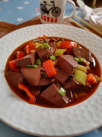 Roasted Duck Blood in Sauce recipe