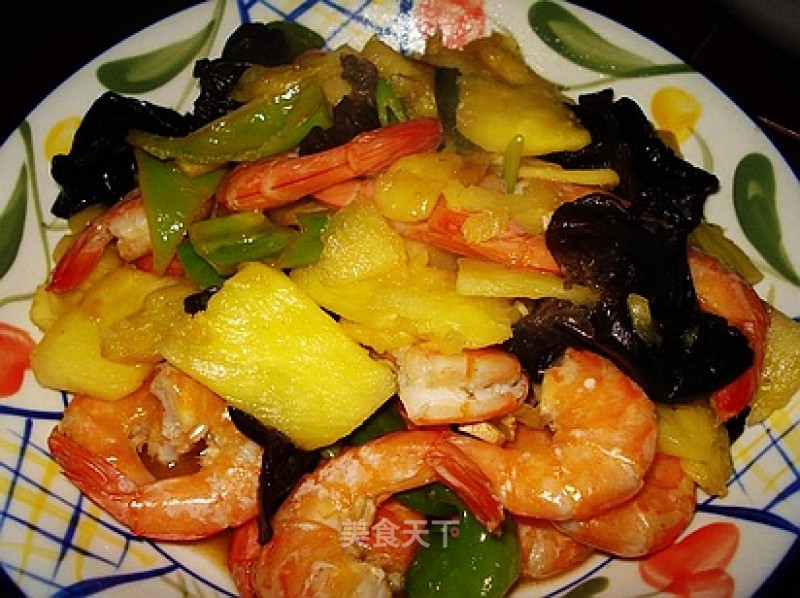 Pineapple Anchovy Shrimp recipe