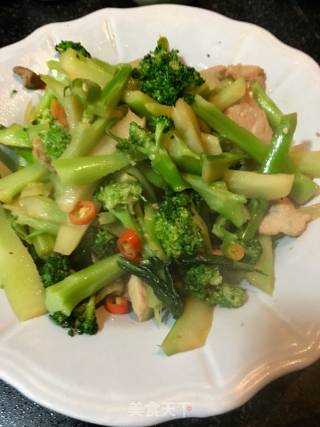 Fried Broccoli with Pork recipe