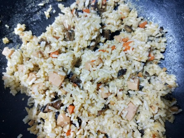 Fried Rice with Luncheon Meat and Vegetables recipe