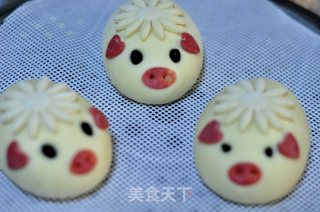 "pig" Forever Flower Cake Mantou recipe