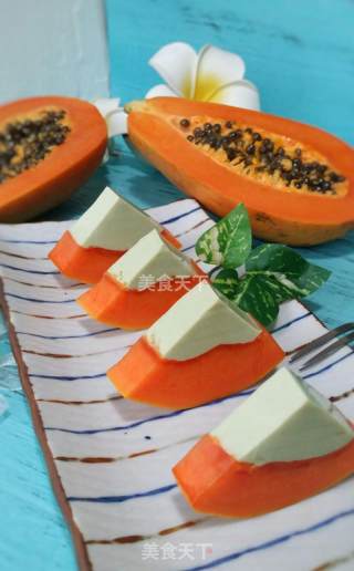 Matcha Milk Papaya Jelly recipe