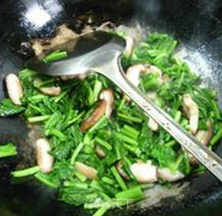 Stir-fried Potherb Mustard with Mushrooms recipe