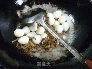 Grilled Quail Eggs with Bamboo Shoots and Dried Vegetables recipe