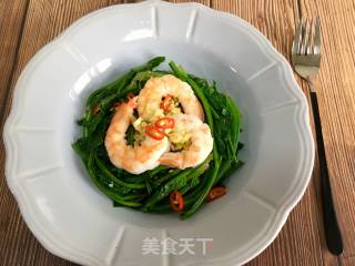 Shrimp Mixed with Spinach recipe