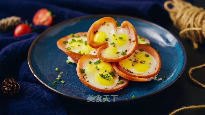 Steamed Quail Eggs with Ham recipe