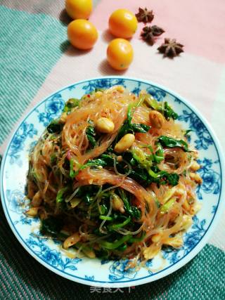 Spicy Spinach Mixed with Vermicelli recipe