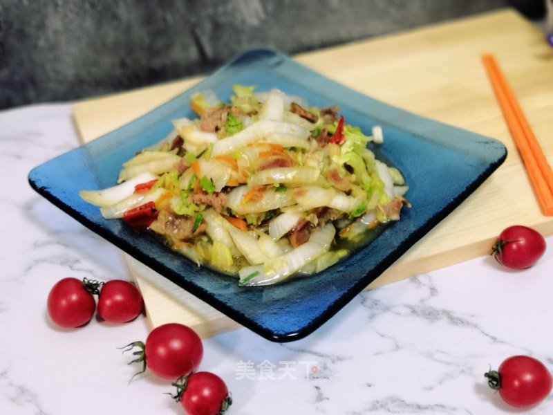 Stir-fried Chinese Cabbage Stem with Sausage recipe