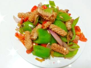 Fried Squid with Double Pepper recipe