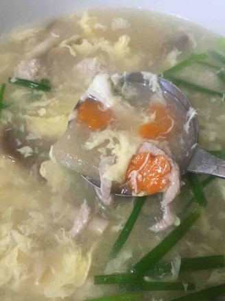 Bamboo Fungus, Fresh Mushroom, Meatballs and Egg Soup recipe