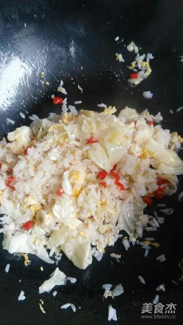 Fried Rice with Chopped Pepper, Cabbage and Egg recipe