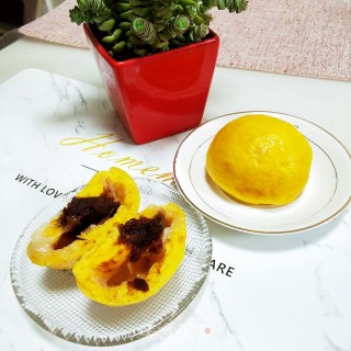 Pumpkin Rice Cake and Bean Paste Buns recipe