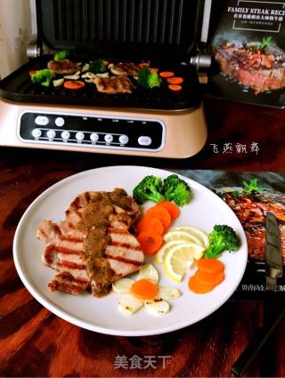 #东 Shot Steak Machine# Garlic Black Pepper Pork Chops recipe