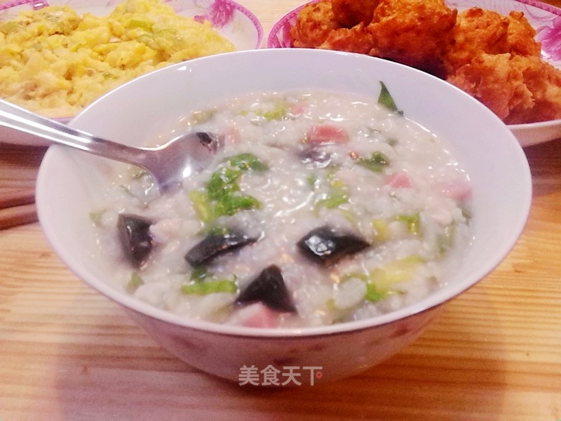 Husband's Favorite-it-preserved Egg Vegetable Lean Meat Porridge recipe