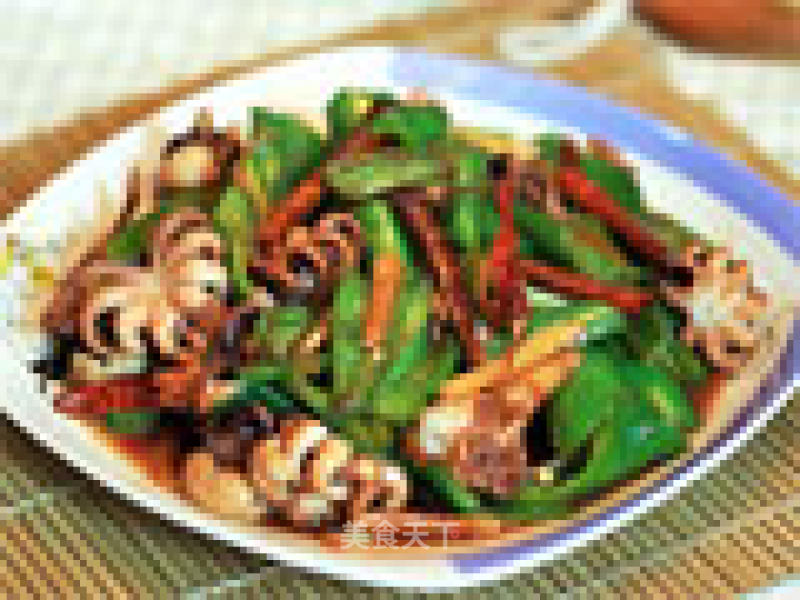 Fried Octopus with Oyster Sauce and Chili recipe
