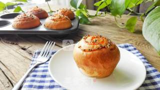 #aca Baking Star Contest# Super Soft Buttered Meat Floss and Chive Buns recipe