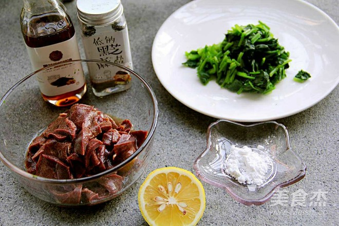 Spinach and Pork Liver Congee recipe