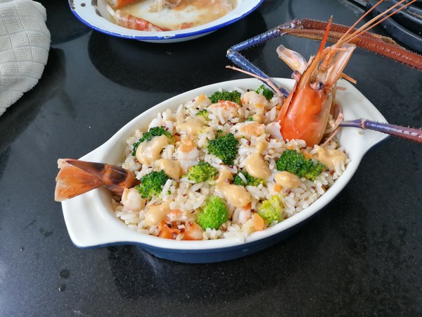 Cheese Prawn Baked Mixed Grain Rice recipe