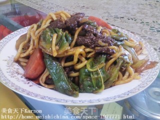 Xinjiang Beef Fried Noodles recipe