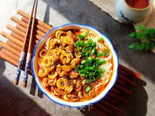 Beef Noodles with Bamboo Shoots and Pickled Cabbage recipe