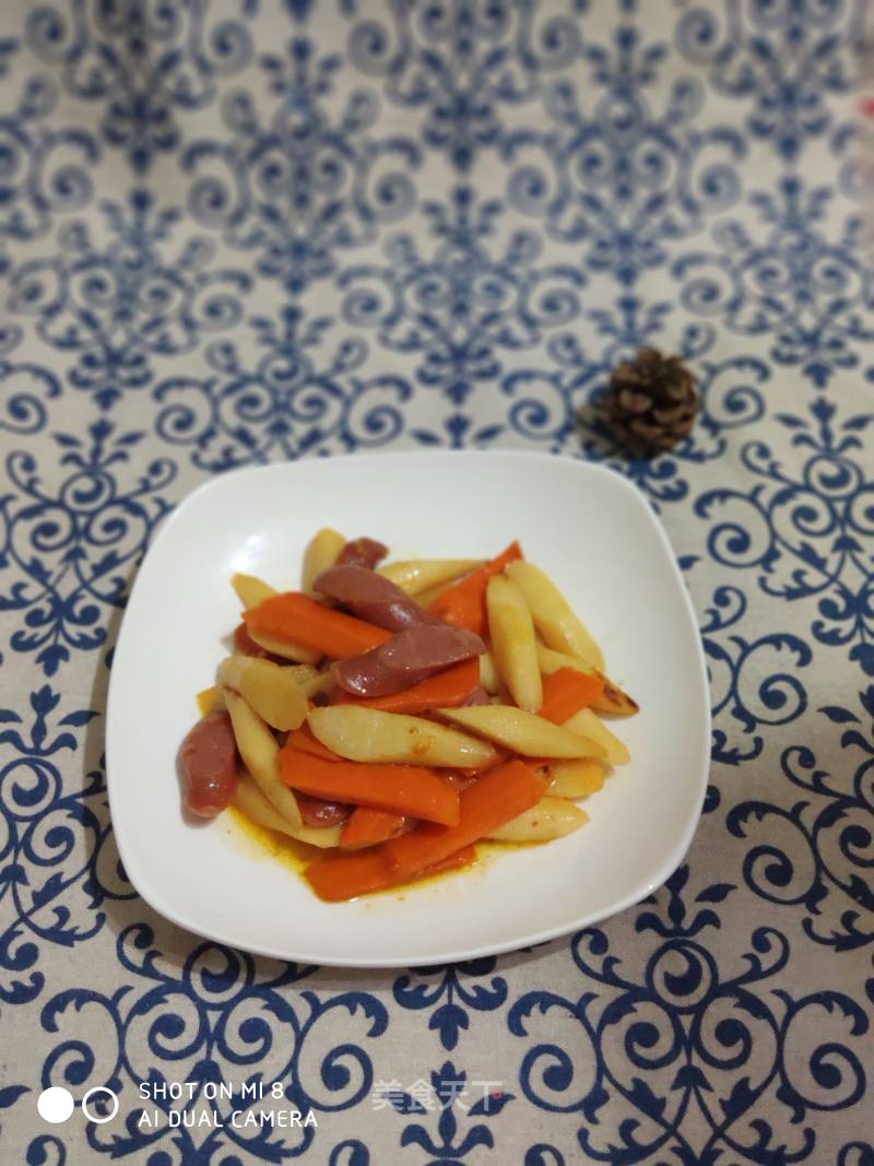 Stir-fried Sausage with Iron Bar and Yam recipe