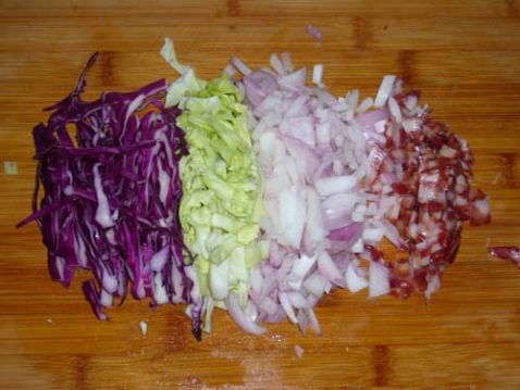 Two-color Cabbage and Preserved Fried Rice recipe