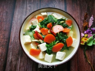 Stewed Tofu with Carrot and Cabbage recipe