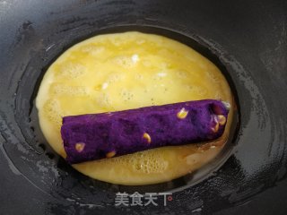 Breakfast Purple Sweet Potato Egg Roll recipe