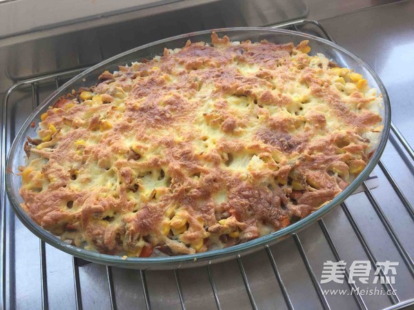 Baked Rice with Double Cheese recipe