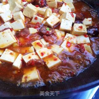 Braised Soft Tofu with Sausage recipe