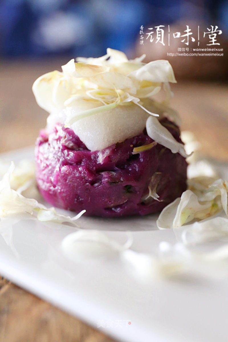 Sophora Flower and Purple Potato Steamed Cake recipe