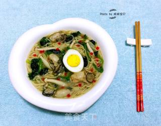 #御寒美食# Oyster Vegetable Noodle recipe