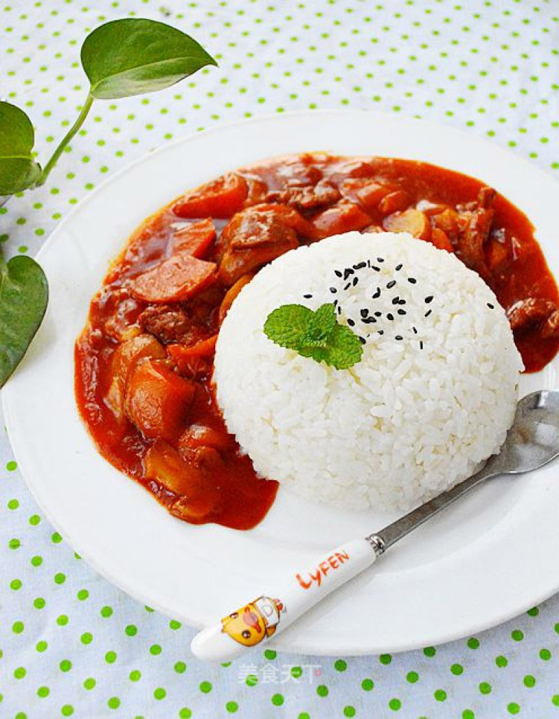 Western Style Red Braised Beef Rice recipe