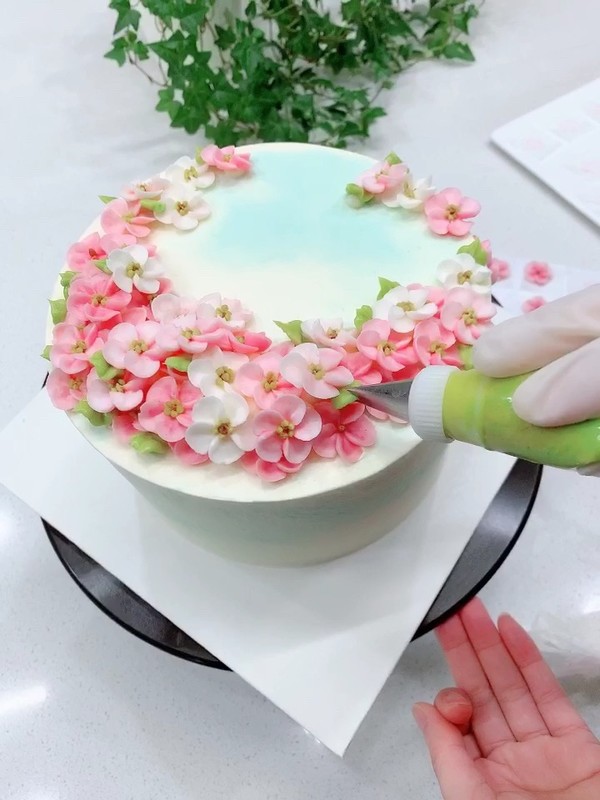 Korean Decorating Cake Five Petal Flower Decorating Cake Cream Frosting Decorating recipe