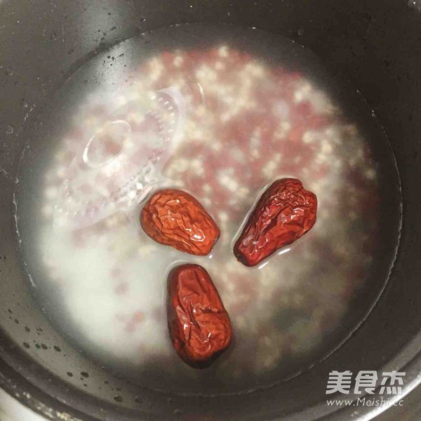 Red Bean, Barley, Red Date Congee recipe