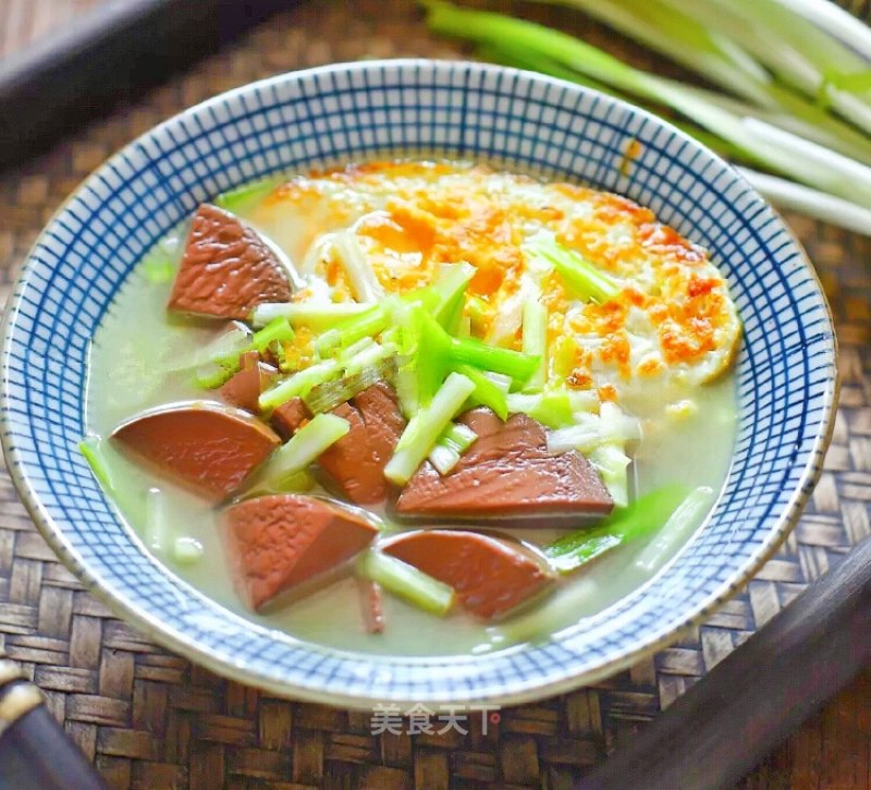 Poached Egg, Duck Blood and Leek Soup recipe