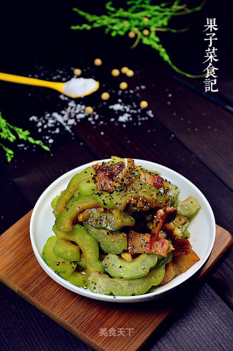 Stir-fried Pork Belly with Bitter Gourd recipe