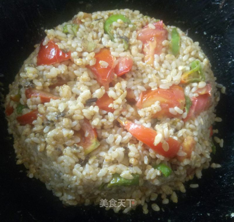 Green Pepper Tomato Egg Fried Rice recipe