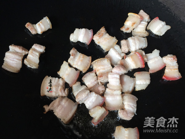 Grilled Pork Belly with Garlic Sprouts and Gluten recipe