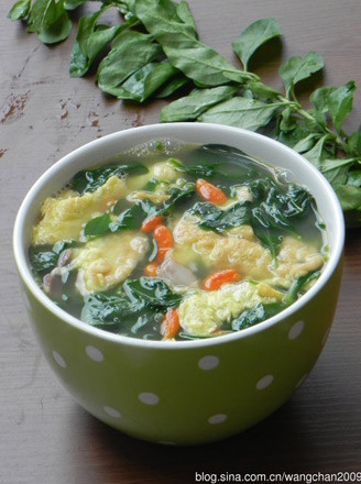 Wolfberry Leaf Rolled Egg Skin Soup recipe