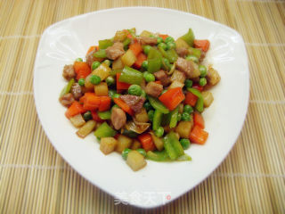 Stir-fried Colorful Dices recipe