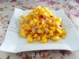 Scallion Corn Kernels (homemade Diet Meal) recipe