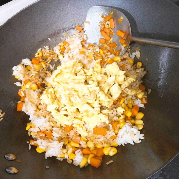 Carrot Corn Egg Fried Rice recipe