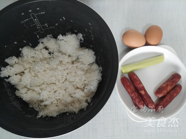 Fried Rice with Chopped Green Onion and Sausage recipe