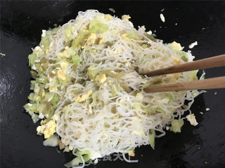 Fried Rice Noodles with Egg and Kale recipe