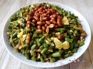 Fried Mustard and Egg with Beans recipe