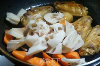 Roasted Chicken Wings with Burdock and Lotus Root recipe