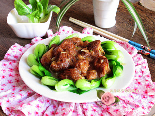 Braised Rapeseed Heart with Hericium recipe