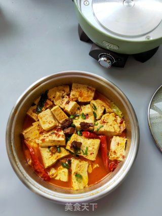 Simmered Tofu with Corn Beef Sauce recipe