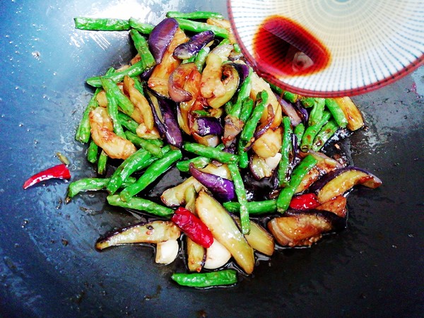 Stir-fried Eggplant and Beans recipe